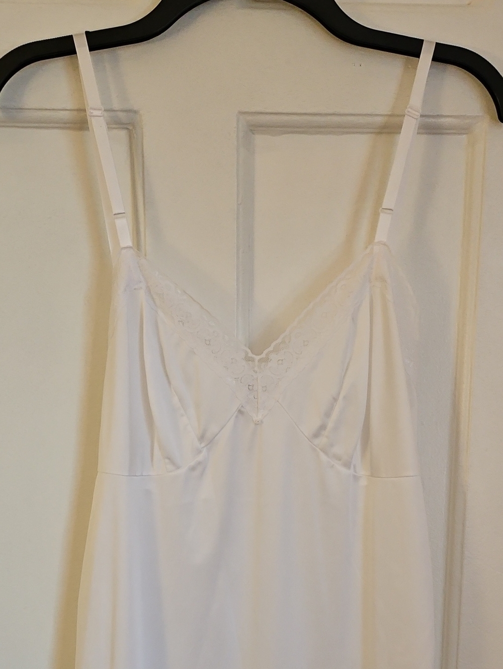 Vanity Fair White Lace-Trim Mid Length Slip - Women's Intimates